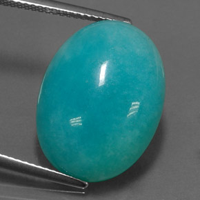 15.36 ct Green Amazonite Gemstone, Amazonite Gem in Oval Cabochon Shape for Sale.