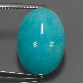 11.47 ct Blue Amazonite Gemstone, Amazonite Gem in Oval Cabochon Shape for Sale.