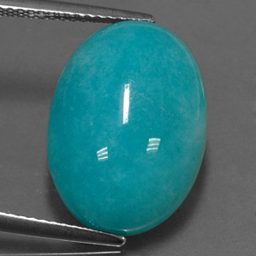 12.46 ct Green Amazonite Gemstone, Amazonite Gem in Oval Cabochon Shape for Sale.