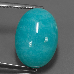 11.92 ct Green Amazonite Gemstone, Amazonite Gem in Oval Cabochon Shape for Sale.