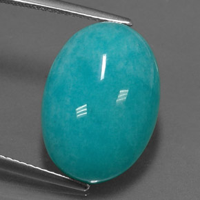 11.41 ct Green Amazonite Gemstone, Amazonite Gem in Oval Cabochon Shape for Sale.
