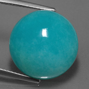 13.50 ct Green Amazonite Gemstone, Amazonite Gem in Round Cabochon Shape for Sale.