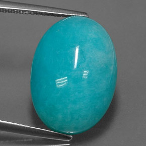 11.47 ct Green Amazonite Gemstone, Amazonite Gem in Oval Cabochon Shape for Sale.
