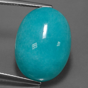 15.91 ct Green Amazonite Gemstone, Amazonite Gem in Oval Cabochon Shape for Sale.