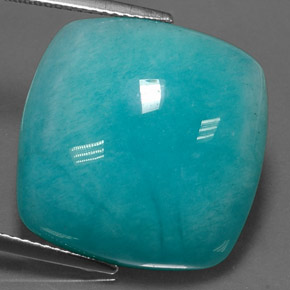 21.01 ct Green Amazonite Gemstone, Amazonite Gem in Cushion Cabochon Shape for Sale.