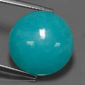 11.18 ct Green Amazonite Gemstone, Amazonite Gem in Round Cabochon Shape for Sale.