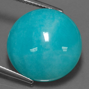 16.69 ct Green Amazonite Gemstone, Amazonite Gem in Round Cabochon Shape for Sale.
