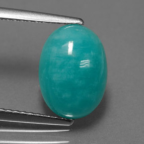 2.90 ct Blue Amazonite Gemstone, Amazonite Gem in Oval Cabochon Shape for Sale.