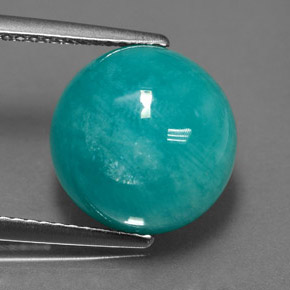 7.29 ct Blue Amazonite Gemstone, Amazonite Gem in Round Cabochon Shape for Sale.