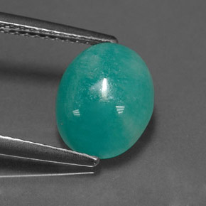 2.58 ct Blue Amazonite Gemstone, Amazonite Gem in Oval Cabochon Shape for Sale.