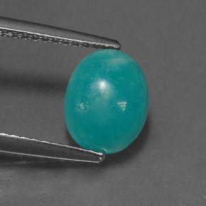 1.87 ct Blue Amazonite Gemstone, Amazonite Gem in Oval Cabochon Shape for Sale.