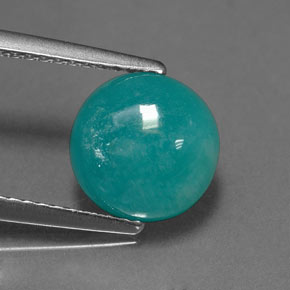 2.19 ct Blue Amazonite Gemstone, Amazonite Gem in Round Cabochon Shape for Sale.