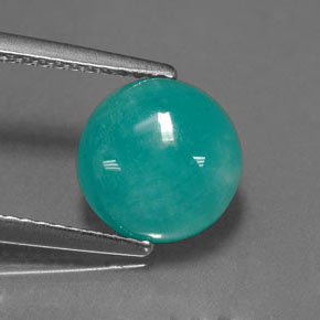 2.39 ct Blue Amazonite Gemstone, Amazonite Gem in Round Cabochon Shape for Sale.