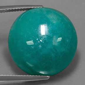 33.86 ct Green Amazonite Gemstone, Amazonite Gem in Round Cabochon Shape for Sale.