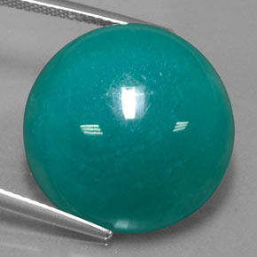 32.51 ct Green Amazonite Gemstone, Amazonite Gem in Round Cabochon Shape for Sale.
