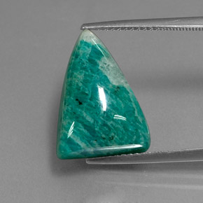 10.88 ct Green Amazonite Gemstone, Amazonite Gem in Trillion Cabochon Shape for Sale.