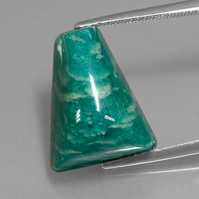 11.24 ct Green Amazonite Gemstone, Amazonite Gem in Trapezoid Cabochon Shape for Sale.