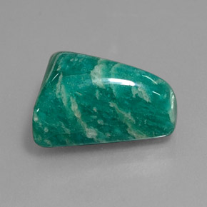 11.24 ct Green Amazonite Stone, Natural Amazonite in Trapezoid Cabochon Shape for Sale
