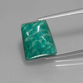 7.35 ct Green Amazonite Gemstone, Amazonite Gem in Trapezoid Cabochon Shape for Sale.