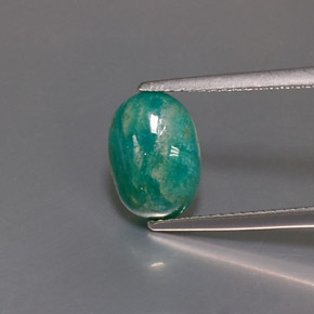 2.50 ct Green Amazonite Gemstone, Amazonite Gem in Oval Cabochon Shape for Sale.