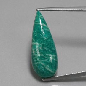 17.19 ct Green Amazonite Gemstone, Amazonite Gem in Pear Cabochon Shape for Sale.
