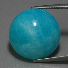 16.69 ct Green Amazonite Gemstone, Amazonite Gem in Round Cabochon Shape for Sale.