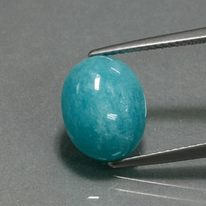 4.51 ct Green Amazonite Gemstone, Amazonite Gem in Oval Cabochon Shape for Sale.