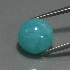 6.92 ct Green Amazonite Gemstone, Amazonite Gem in Round Cabochon Shape for Sale.