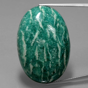 56.24 ct Green Amazonite Gemstone, Amazonite Gem in Oval Cabochon Shape for Sale.