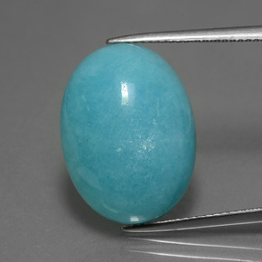 13.65 ct Blue Amazonite Gemstone, Amazonite Gem in Oval Cabochon Shape for Sale.