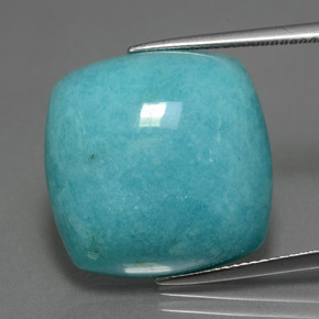 23.42 ct Blue Amazonite Gemstone, Amazonite Gem in Cushion Cabochon Shape for Sale.