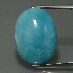 16.36 ct Green Amazonite Gemstone, Amazonite Gem in Oval Cabochon Shape for Sale.