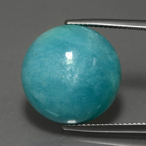 17.24 ct Blue Amazonite Gemstone, Amazonite Gem in Round Cabochon Shape for Sale.