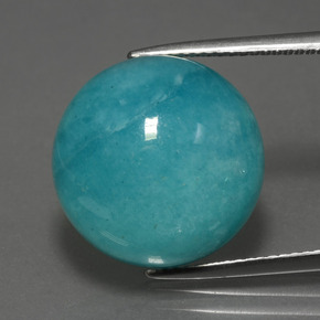 13.70 ct Blue Amazonite Gemstone, Amazonite Gem in Round Cabochon Shape for Sale.