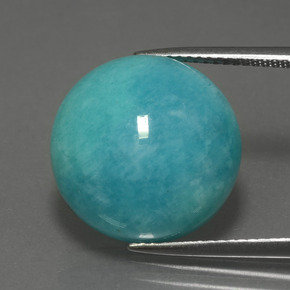 13.81 ct Green Amazonite Gemstone, Amazonite Gem in Round Cabochon Shape for Sale.
