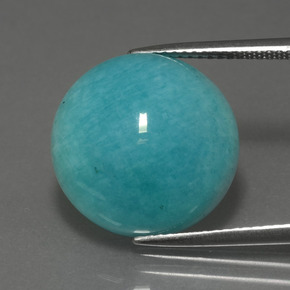 11.76 ct Green Amazonite Gemstone, Amazonite Gem in Round Cabochon Shape for Sale.
