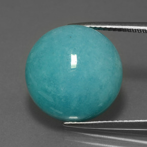14.42 ct Green Amazonite Gemstone, Amazonite Gem in Round Cabochon Shape for Sale.