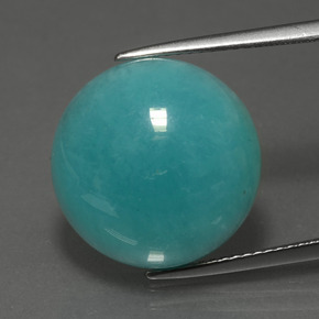 13.32 ct Green Amazonite Gemstone, Amazonite Gem in Round Cabochon Shape for Sale.