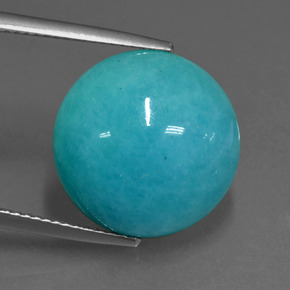 13.17 ct Green Amazonite Gemstone, Amazonite Gem in Round Cabochon Shape for Sale.