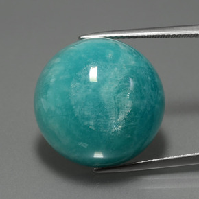 33.83 ct Green Amazonite Gemstone, Amazonite Gem in Round Cabochon Shape for Sale.