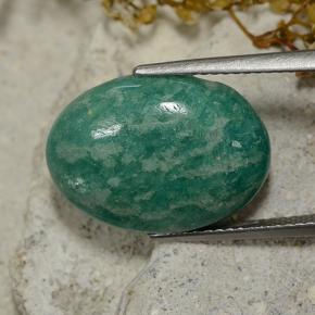 9.35 ct Green Amazonite Stone, Natural Amazonite in Oval Cabochon Shape for Sale