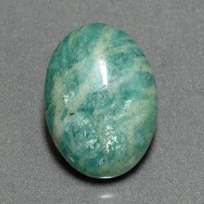 8.66 ct Green Amazonite Gemstone, Amazonite Gem in Oval Cabochon Shape for Sale.