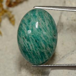 10.90 ct Green Amazonite Gemstone, Amazonite Gem in Oval Cabochon Shape for Sale.