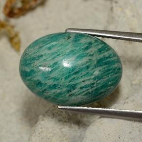 10.90 ct Green Amazonite Stone, Natural Amazonite in Oval Cabochon Shape for Sale