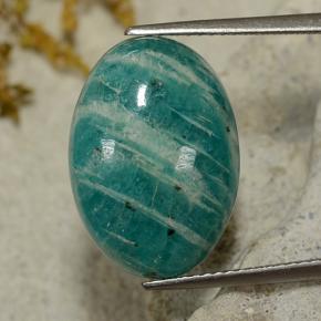 9.81 ct Green Amazonite Gemstone, Amazonite Gem in Oval Cabochon Shape for Sale.