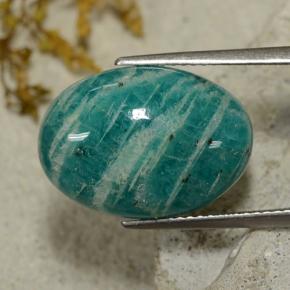 9.81 ct Green Amazonite Stone, Natural Amazonite in Oval Cabochon Shape for Sale
