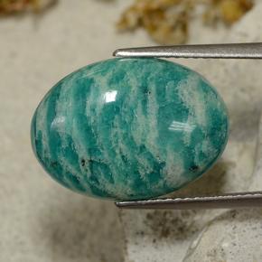 8.28 ct Green Amazonite Stone, Natural Amazonite in Oval Cabochon Shape for Sale