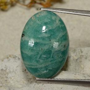 10.14 ct Green Amazonite Gemstone, Amazonite Gem in Oval Cabochon Shape for Sale.