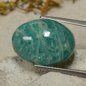 10.14 ct Green Amazonite Stone, Natural Amazonite in Oval Cabochon Shape for Sale