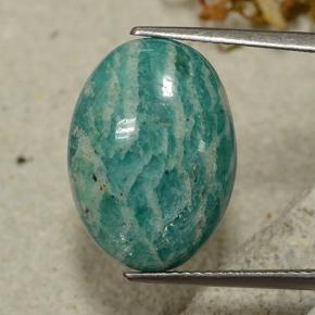 9.92 ct Green Amazonite Gemstone, Amazonite Gem in Oval Cabochon Shape for Sale.